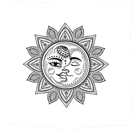 Amazon Co Jp 太陽壁掛け布 ブランケット お部屋 インテリア ホーム飾り 白黒の占星術の要素東洋の精神的なシンボル手描きの古代のスカイライン装飾的 ブラックホワイト 窓 カーテン 新居祝い 結婚祝い ギフト 鹿 カラフル180 Cm X140 Cm ホーム キッチン