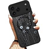 OOK Case for iPhone 17 Pro 6.3 Inch (Compatible with MagSafe) Blue Floral Flowers Translucent Phone Cover Soft TPU + Hard PC Anti-Scratch Shockproof Magnetic Case for Women