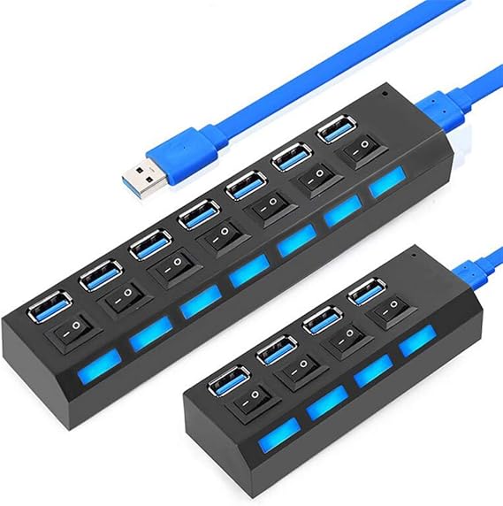 USB Hub, 3.0 USB Splitter Multi, 4/7 Port Expander Multiple USB with