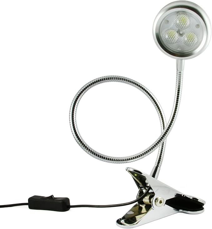 Clipon Lamp 3W Flexible Neck LED Light Desk Lamp Eye Care