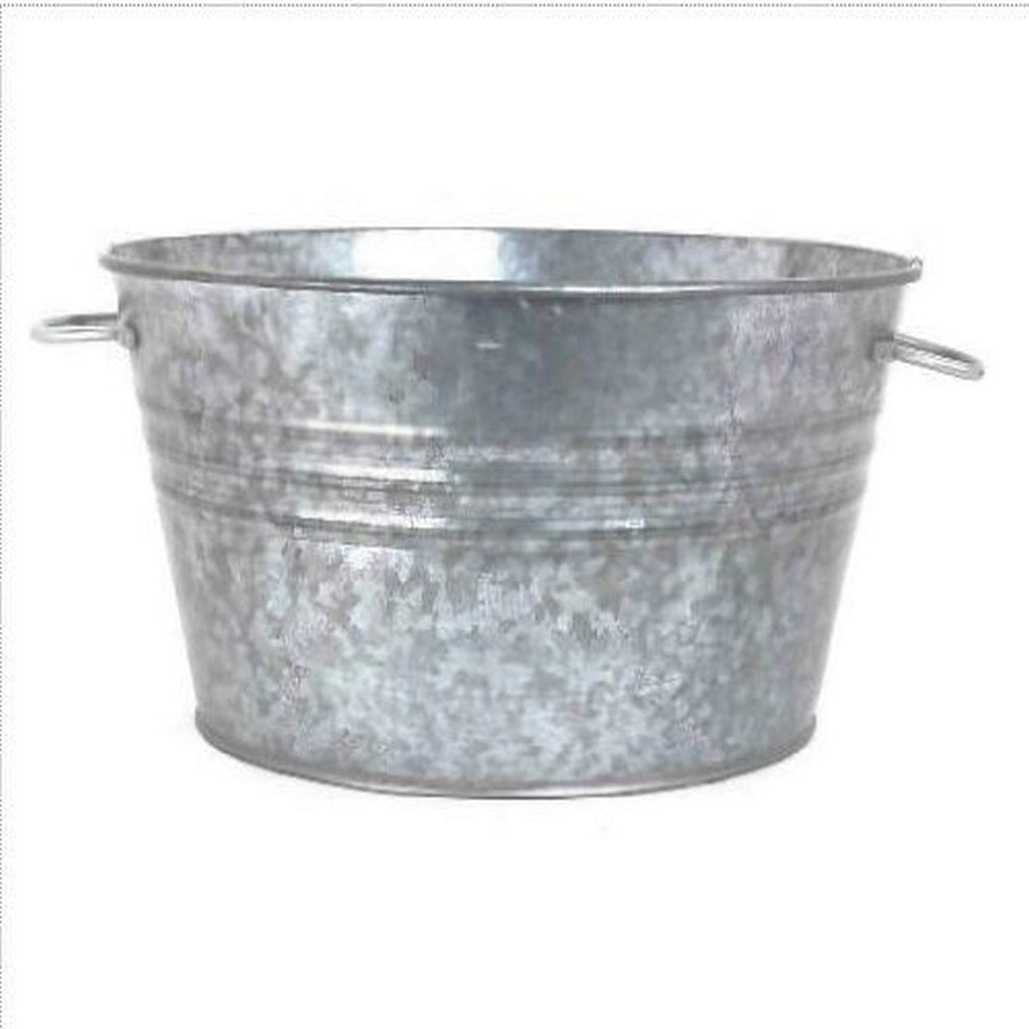 Houston International 6087 19-Inch Steel Planter/Tub, Silver