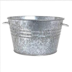 Houston International 6087 19-Inch Steel Planter/Tub, Silver