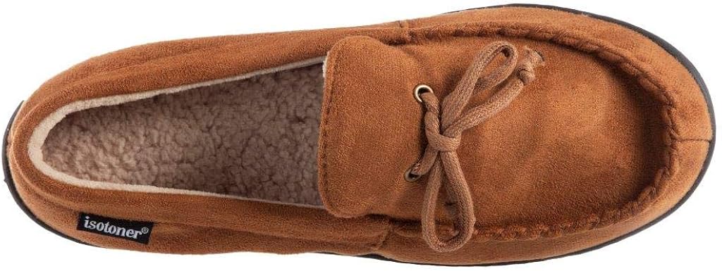  | isotoner Men's Whipstitch Gel Infused Memory Foam Moccasin | Slippers