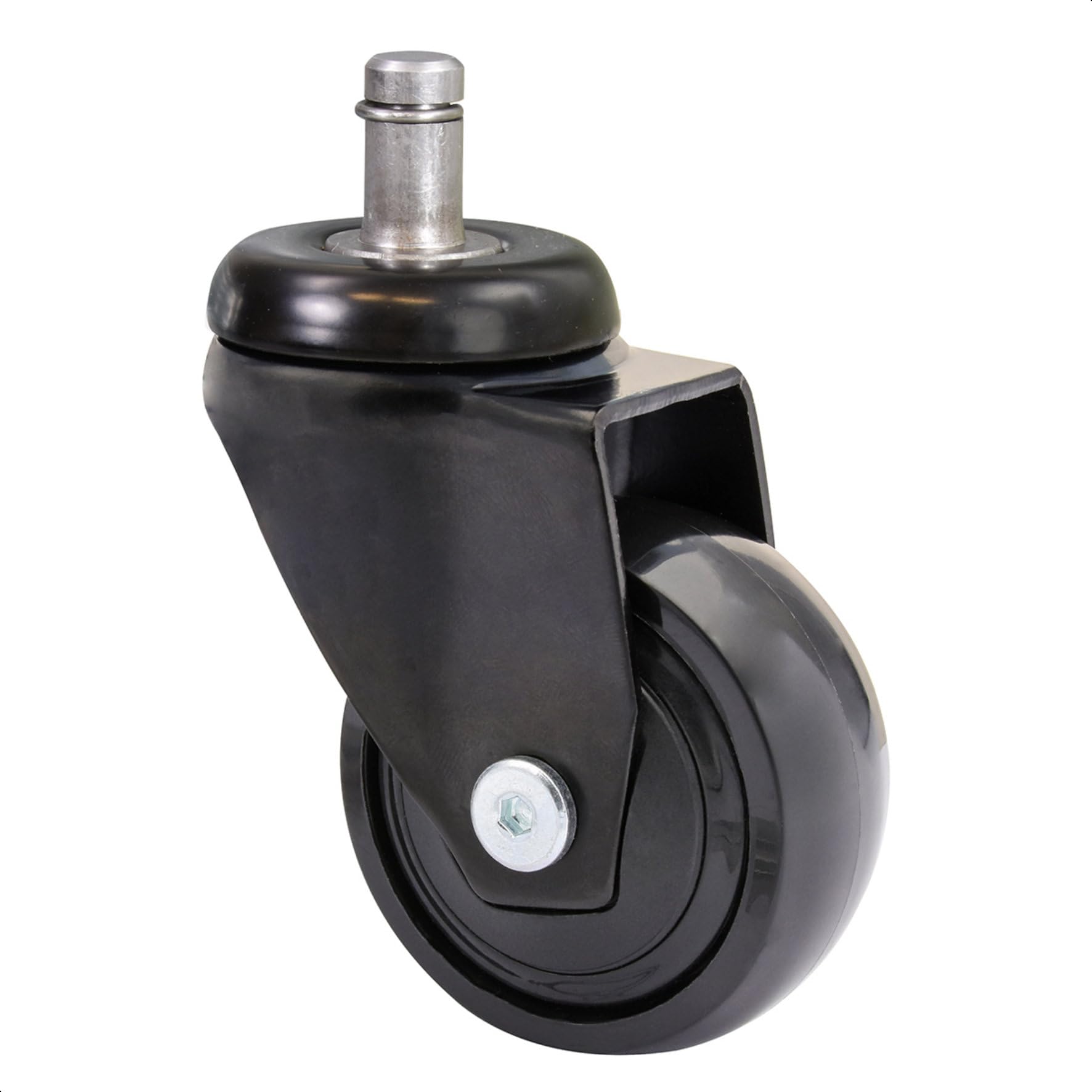 WAGNER ultra-turnable 360° - 3C - design swivel castor/furniture castor - black, soft running surface, with pin 11 x 22 mm, diameter Ø 50 mm, load capacity 50 kg - 01225261