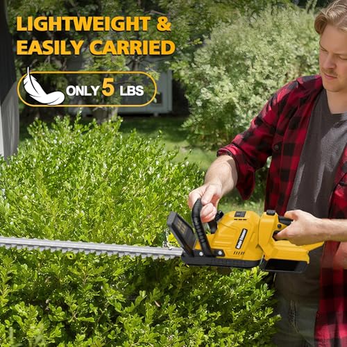 Hedge Trimmer Cordless Compatible with DEWALT 20V MAX Battery, 20-Inch Cordless Hedge Trimmer, Electric Brushless Bush Shrub Trimmer, 2/3'' Cutting Capacity, Lightweight & Rotatable Handle(No Battery)