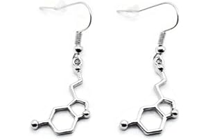 Kit's Kiss Serotonin Molecule Earrings Psychiatrist Gift Psychologist Neurologist Neurotransmitter Happy Chemical Science Chemistry Biology Psychiatry Jewelry Molecules Student Teacher Lover (G0001)