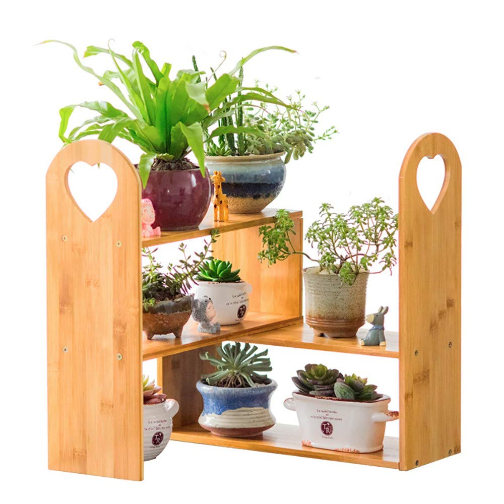 LOHOX DIY Blumenregal Blumenständer Pflanzentreppe Verstellbar Holz