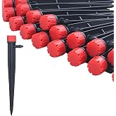 50pcs Adjustable Drip Irrigation Emitters: Garden Drippers for 1/4" Tubing | 360 Degree Water Flow, 5-Inch Arrow Stake, for Garden/Lawn/Planter Beds, Compatible with 4-7mm Tubing, Diy Watering System