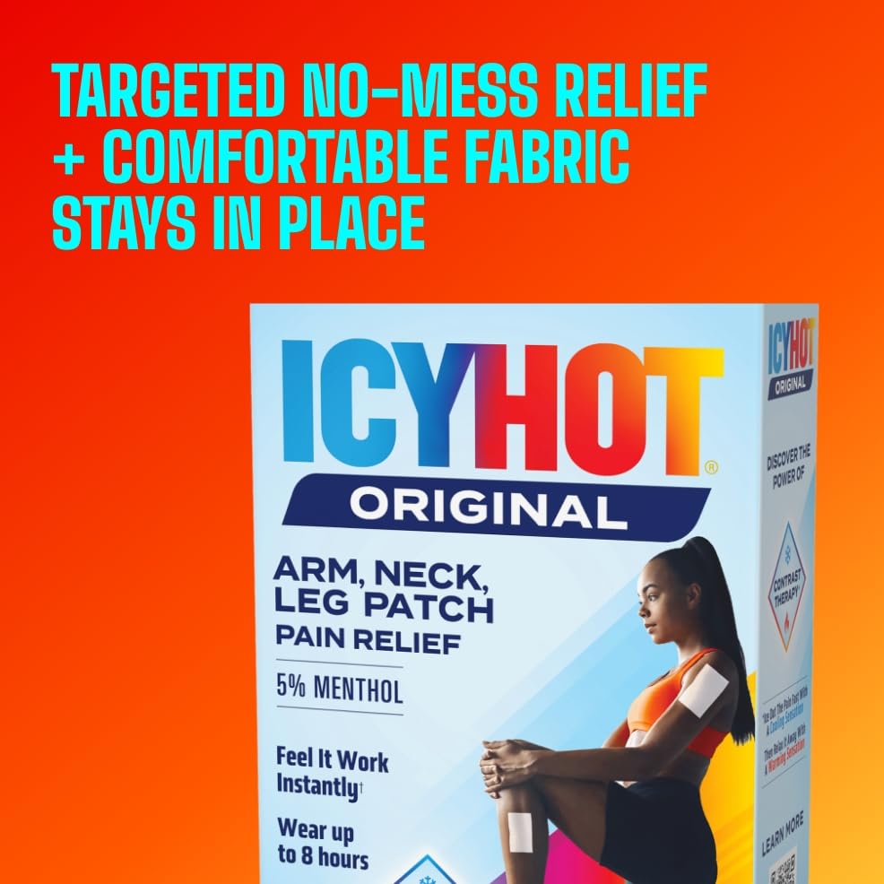 Icy Hot Original Small Pain Relief Patches (5 Count) Powerful Targeted Relief for Arm, Neck & Leg