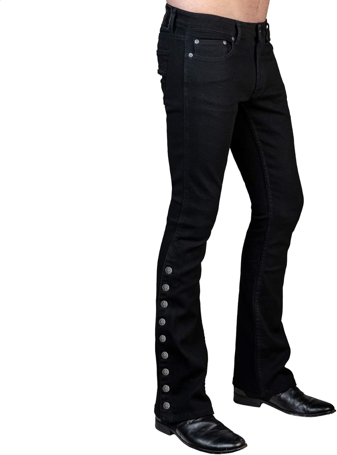 jeans with buttons down the side