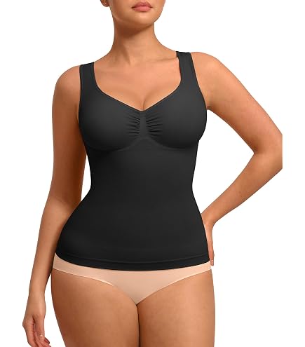 FeelinGirl Seamless Tummy Control Camisole - Shapewear Tank Top For Women With Adjustable Straps