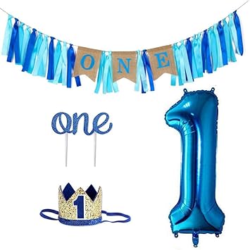 Pawaca Baby 1st Birthday Decorations With Crown Baby Boy First