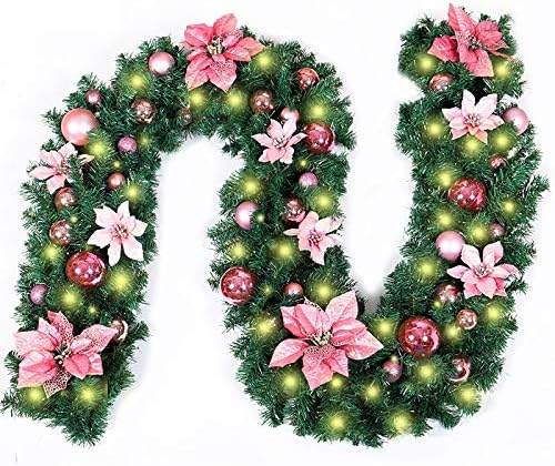 Buon Natale Freestyle Testo.Treer Ghirlanda Di Natale Decorazioni Illuminato Con Luci A Led Artificiale Rattan Natalizio A Batteria Con 8 Modalita Luminose Per Feste Di Festive Xmas Decorazione Bianco Caldo Rosa Amazon It Casa E Cucina