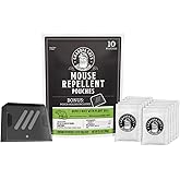 Grandpa Gus's Extra-Strength Mouse Repellent with Bonus Pouch Holder, Cinnamon/Peppermint Oils Repel Mice from Nesting & Freshen Air in Car/RV/Boat/Garage/Shed/Cabin, 1.75 Oz (10 Pouches)