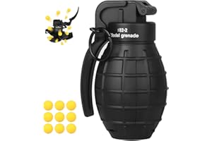 TOMATONG Toy-Hand Grenade for CS Battle Game,with 9 Foam Ammo Model Tactical CS-Grenade Fun Impact Gel Toys Halloween Outdoor Sport for Age 14 Years Old and up and Adults,Black