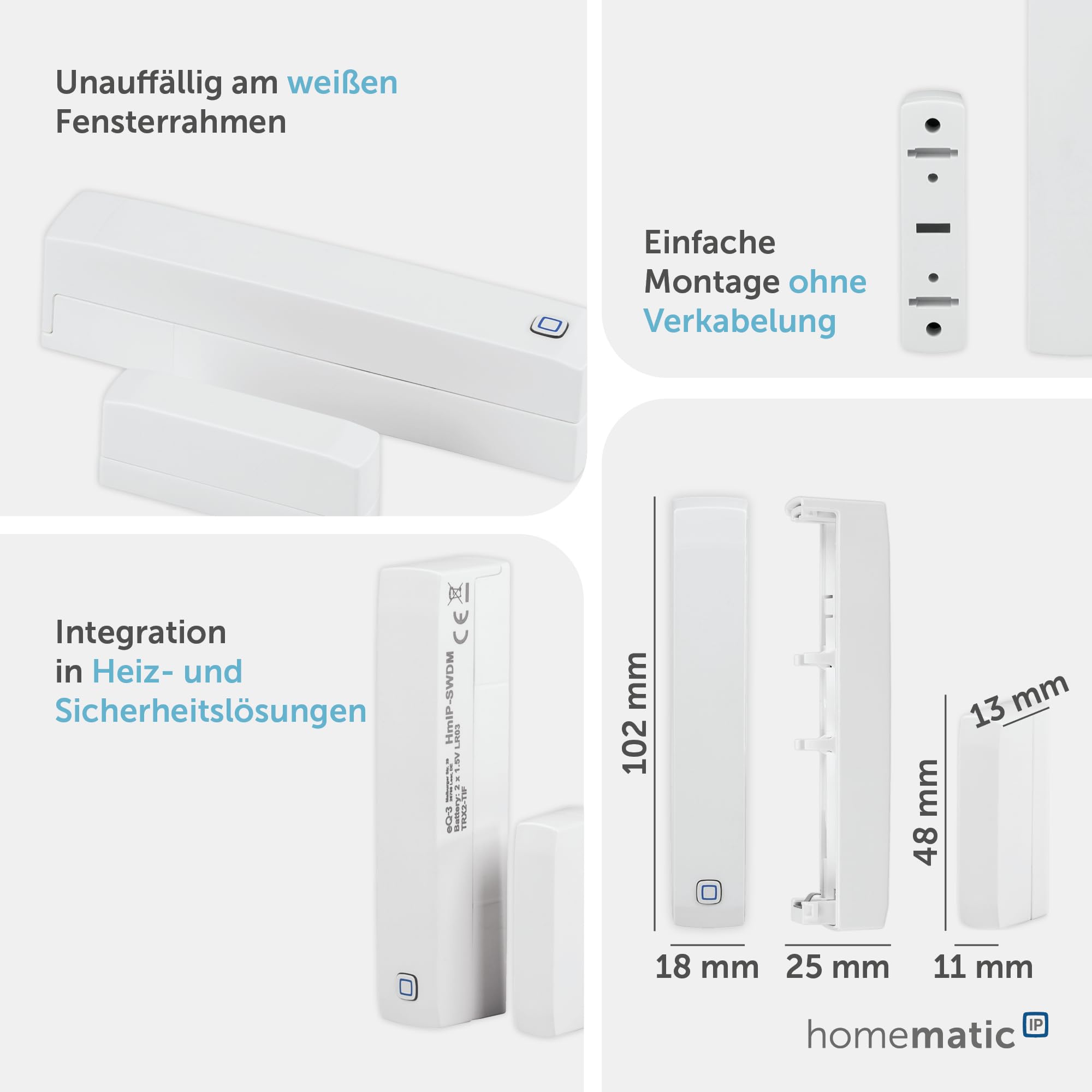 Homematic IP Set Heizen – Easy Connect, Digitale Steuerung für Heizung per App, Alexa, Google Assistant, einfache Installation, Energie sparen, Thermostat und Fenstersensor, 153413A0 5