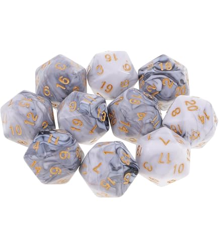 Lot De 10 Dés Polyédriques D20 Résistants – Pour Jeux De Rôle, Soirées Jeux Et Apprentissage Des Maths (Rouge)