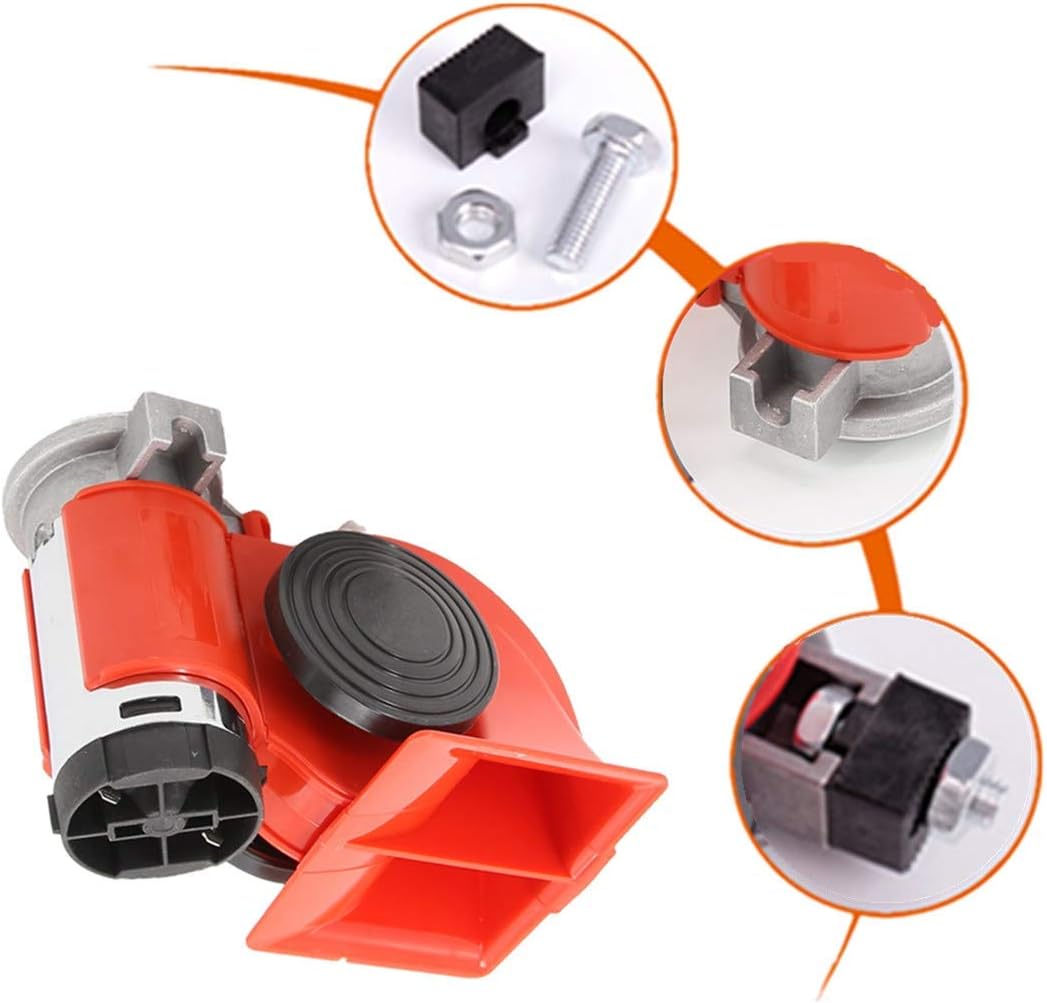 Viping Air Horn Car Horn 135DB Truck Horn Red Snail Electric Pump Sound