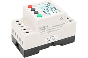 Fafeicy JVR800-2 Under Over Voltage Protector,3 Phase Voltage Monitoring Sequence Protection Relay, Protector
