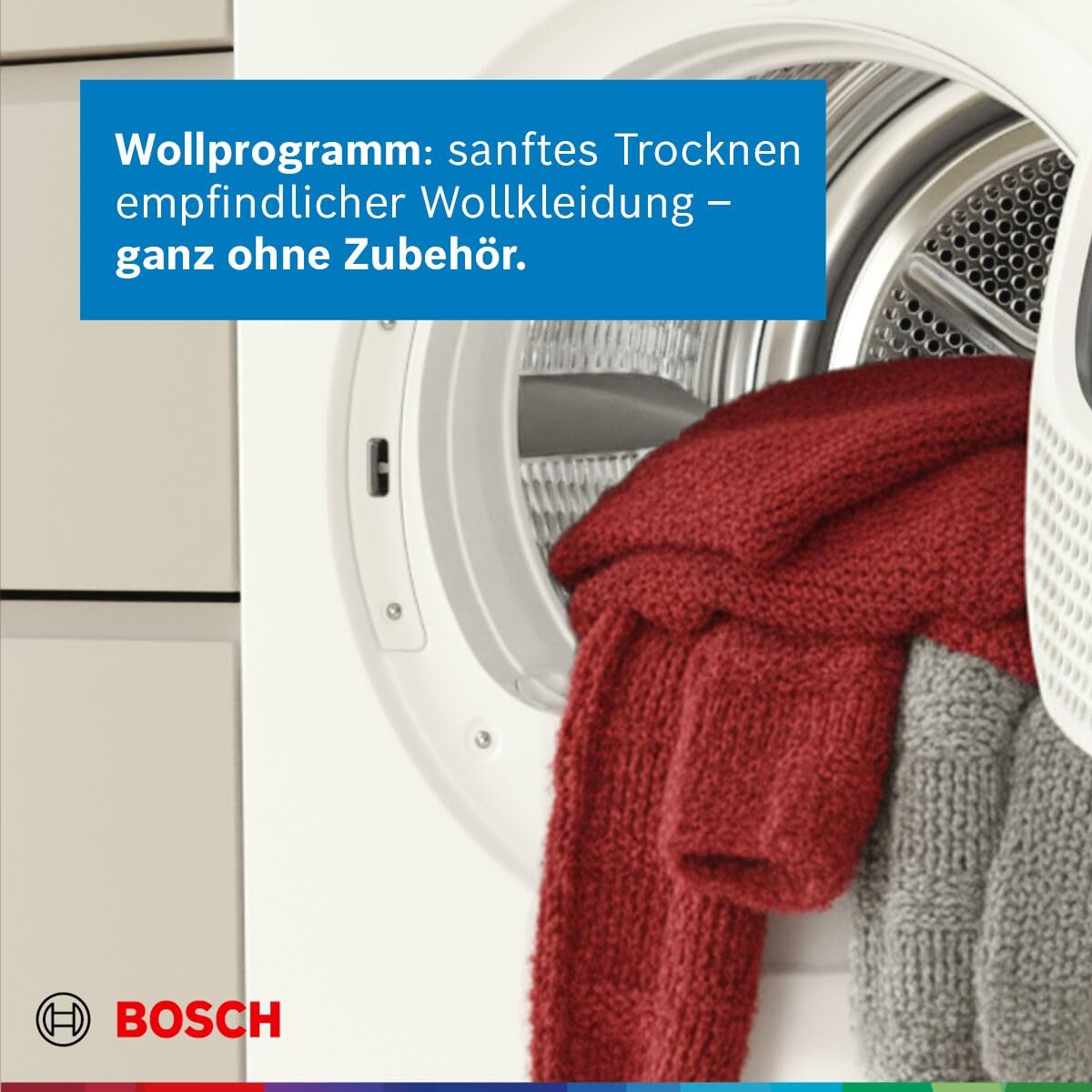 Bosch WQG235D00, Stiftung Warentest GUT (2,2)*, Serie 6, Wärmepumpentrockner 8 kg, Schneller getrocknete Wäsche, Auto Dry, Option Halbe Beladung, Sensitive Drying-System, Selbstreinigender Kondensator 6