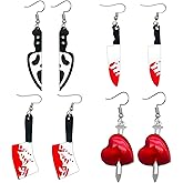 Knife Drop Dangle Earrings for Women Goth Acrylic Dagger Earrings Halloween Earring for Women Halloween Party Jewelry