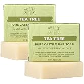 Adams Handmade Soap Tea Tree Pure Castile Bar Soap &ndash; 4.5 oz | Vegan, Cold Process, Essential Oils, 84% Organic, Fair Trade, No Additives, USA Made