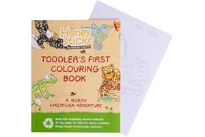 Honeysticks Toddlers First Colouring Book for Kids & Toddlers, A North American Adventure, 40 Pages, Recycled Paper, Activity