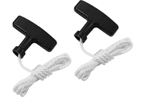 2-Pack Lawn Mower Pull Cord, 1.2m 9/64 Inch 3.5mm Recoil Starter Rope with Handles for Chainsaw, Trimmer, Edger, and Small En
