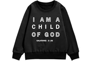 KEEVICI Boys I Am A God Child Of Jesus Sweatshirt Christian Graphic Faith Hoodies for Kids Bible Verse Religious Hoodie