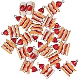 HomeSoGood 20Pcs Cute Strawberry Cake Pendant Charms Food Shape Pendant for Earrings Necklace Bracelet DIY Production