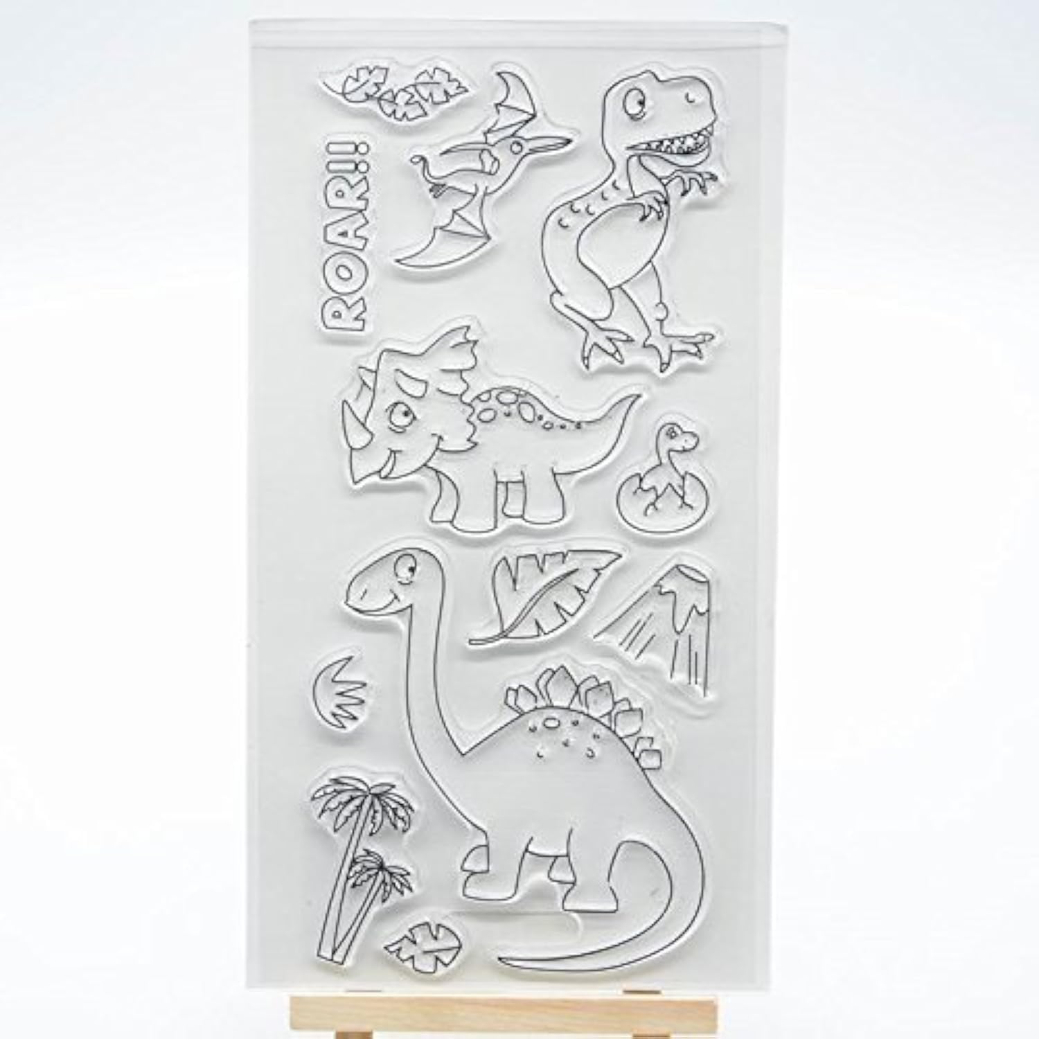 WooYangFun Joyful Home 1pc Dinosaur Rubber Clear Stamp for Card Making Decoration and Scrapbooking