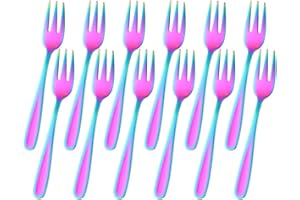 12 Pieces Appetizers Desert Forks, Baikai 18/10 Stainless Steel Finished Tasting Cocktail Mini Salad Fruit Fork Set, 5.5 Inch