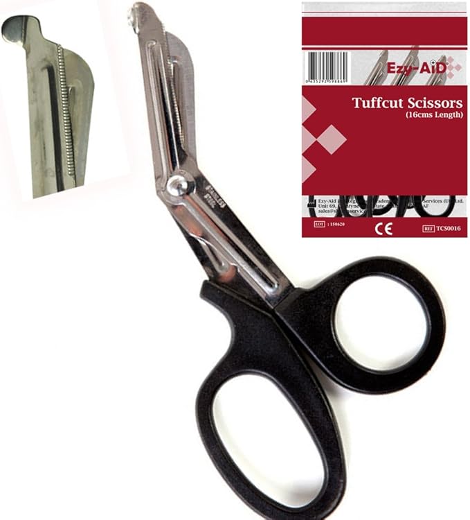 EzyAid 6pk Tuff Cut Scissors Premium First Aid Paramedic Bandages