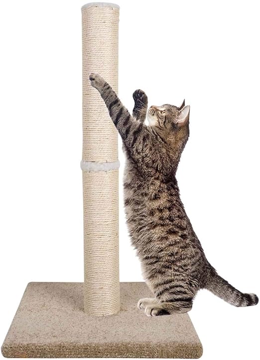 Dimaka Ultimate 29" Tall Big Cat Scratching Post, Natural Sisal Pole