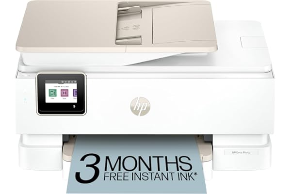 HP Envy Photo 7975 Wireless Color Inkjet Photo Printer, Print, scan, Copy, Easy Setup, Mobile Printing, Best-for-Home, 3 Month Instant Ink Trial Included, AI-Enabled (B63K3A)
