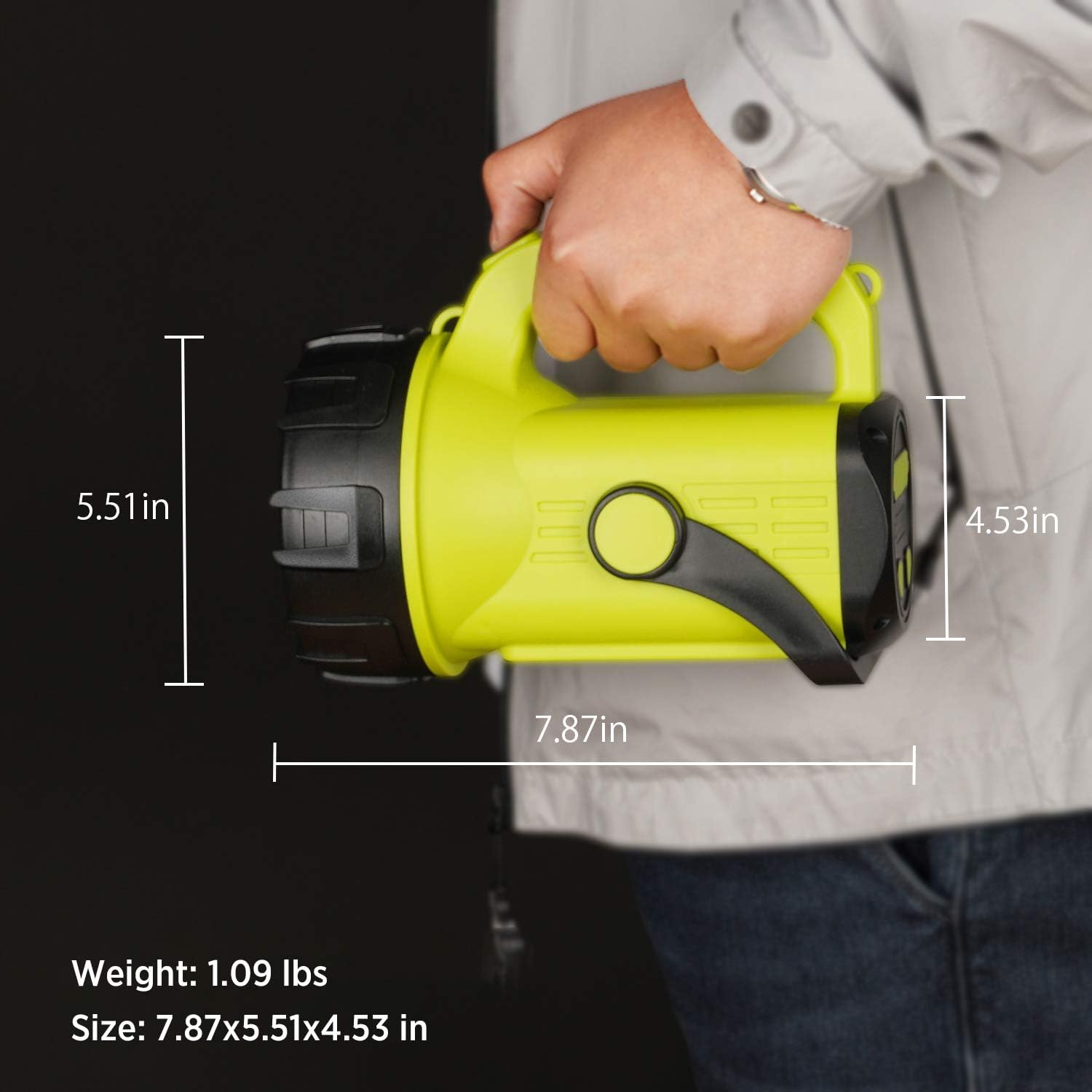 Anhay LED Lantern Flashlight, 1000 Lumen Rechargeable Camping Spotlight with 4000mAh Power Bank, IPX4 Waterproof, 10 Light Modes for Hurricane Emergency, Hiking and Home - - 