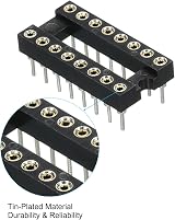 sourcing map 16 Pin DIP IC Socket Connector 2.54mm Pitch Dual Row Round Pins 20 view 5