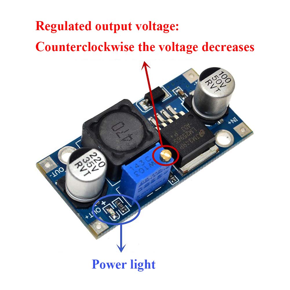 HONG111 8Pack LM2596 DC to DC Adjustable Buck Converter 3-40V to 1.5-35V Power Supply Step Down Module