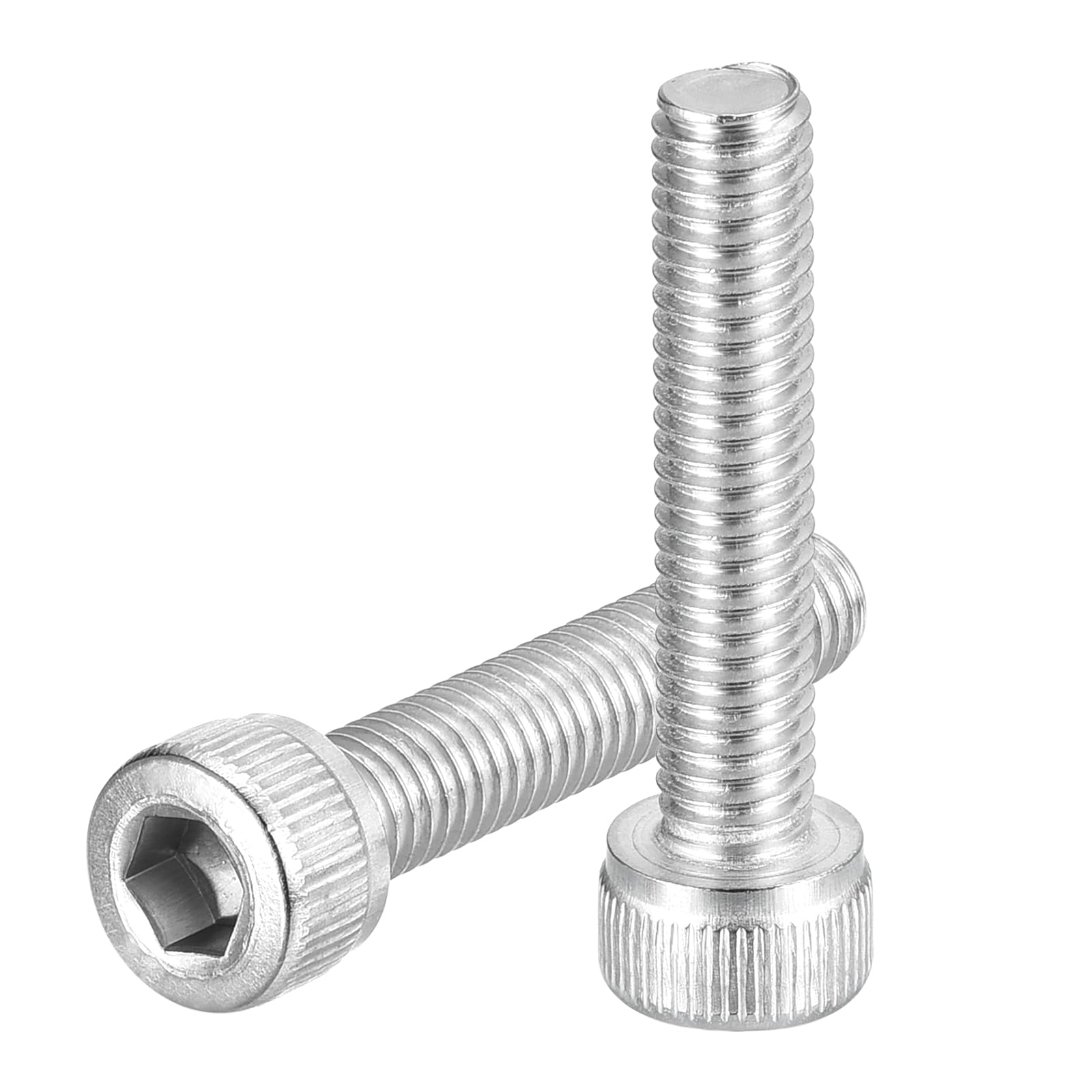 uxcell Hex Socket Bolts (M5-0.8x25), 304 Stainless Steel Hex Socket Drive Screw, Silver Tone, 50 Pcs