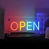 ENUOLI Open Neon Sign Lightbox Open Sign Neon Lights Sign for Bedroom Dimmable Neon LED Sign Neon Wall Light for Bar Restaurant Hotel Shop Club Decor