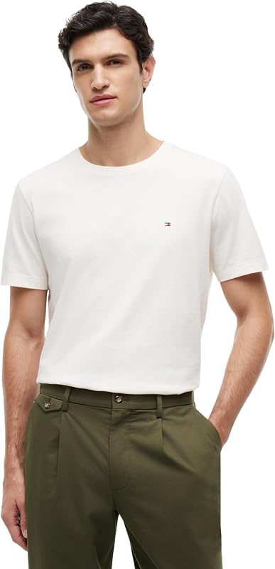 Herren-T-Shirt ESS Seasonal Reg Fit Solid Tee Mw0mw39995 S/S, Elfenbeinfarbenes Blütenblatt, M — Foto 1 von 5