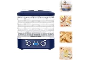 Freeze Dryer Machine for Home, New Dryer Machine ，with 5 Trays，Timing Range 1-48 Hours，temperature control30-70°C (Blue)