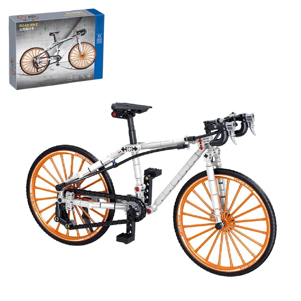 Unativer Bicycle Building Blocks Kit, 244 Pcs Road Bike Building Set, High Simulation Mountain Bike Downhill Bike Off Road Bicycle Road Bike Model Building Set, Toy Present for Kid Adult (941008)