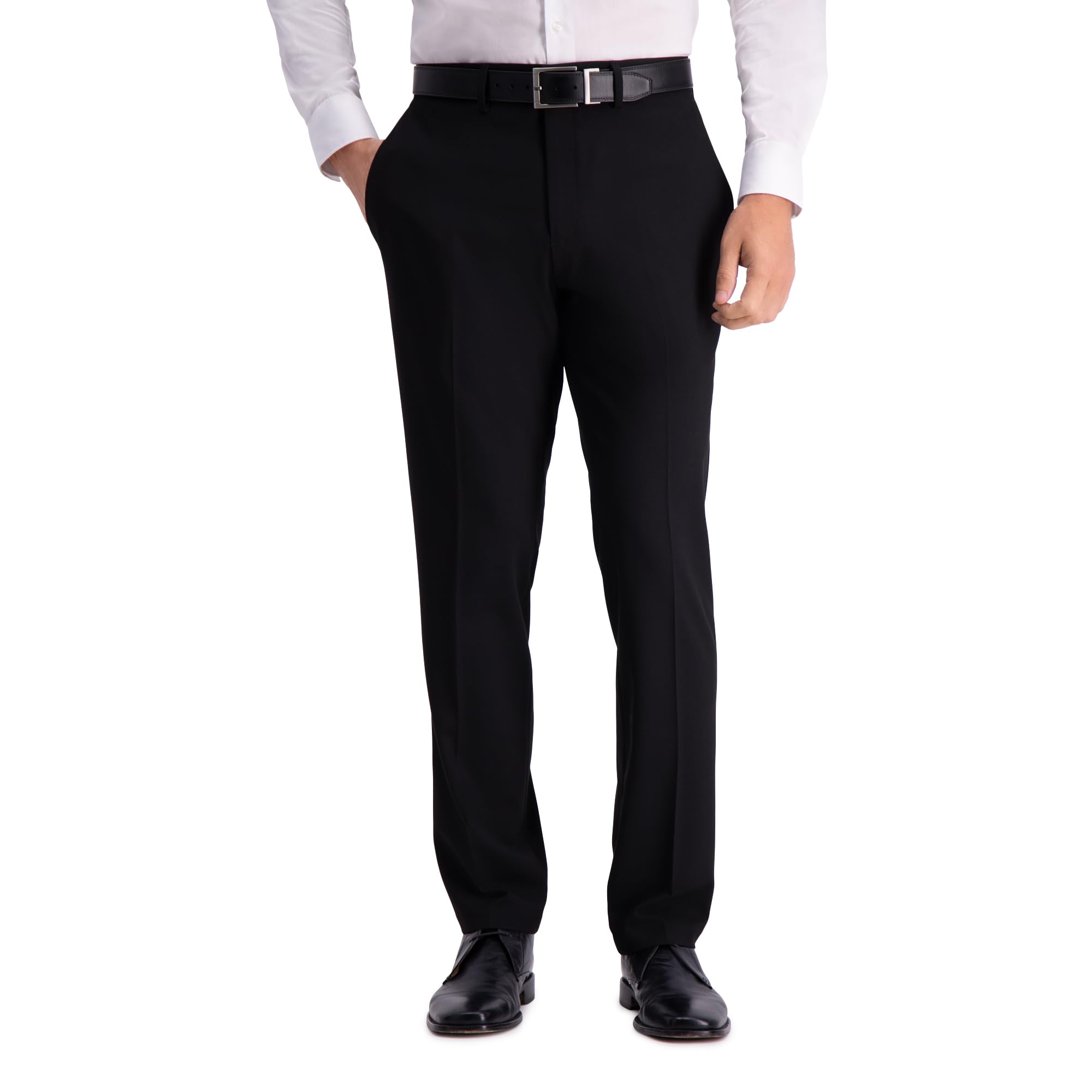 Photo 1 of Kenneth Cole REACTION mens 4-way Stretch Solid Gab Slim Fit Dress Pants, Black, 33W x 32L US