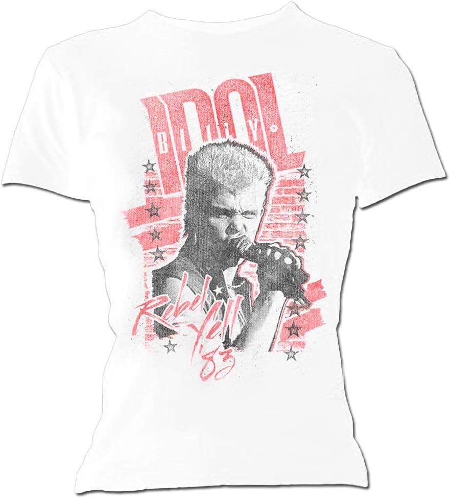 Billy Idol Official Ladies Skinny White Vintage 'Rebel Yell' 1983