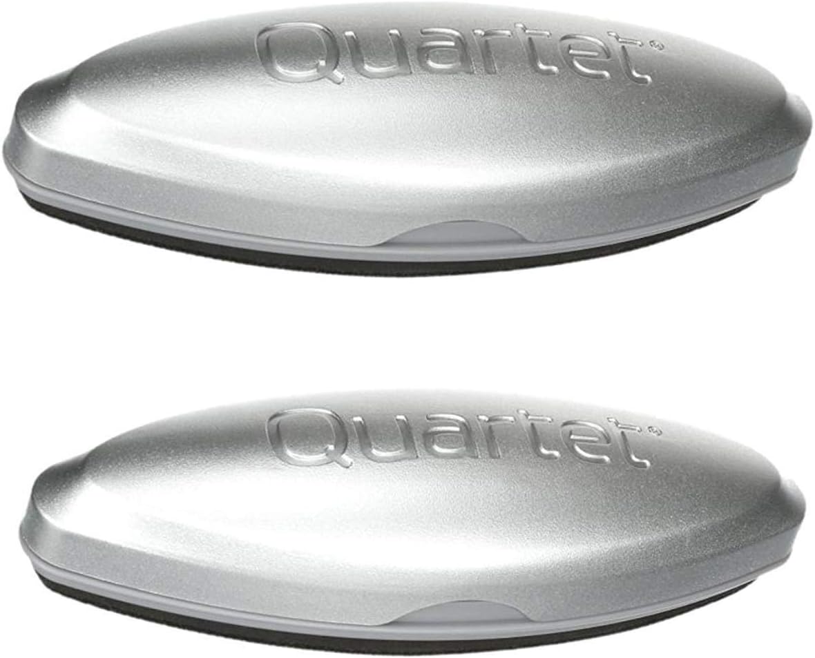 Quartet Glass Board Eraser, Premium, 3in1, 61/2"x13/8", Silver (Pack