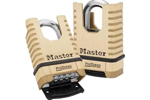 Master Lock ProSeries Brass Padlock, Set Your Own Combination Lock, Commercial Grade Locks with Code for Tools, Fences, Gates, 2-1/4 inches Wide, 1177D