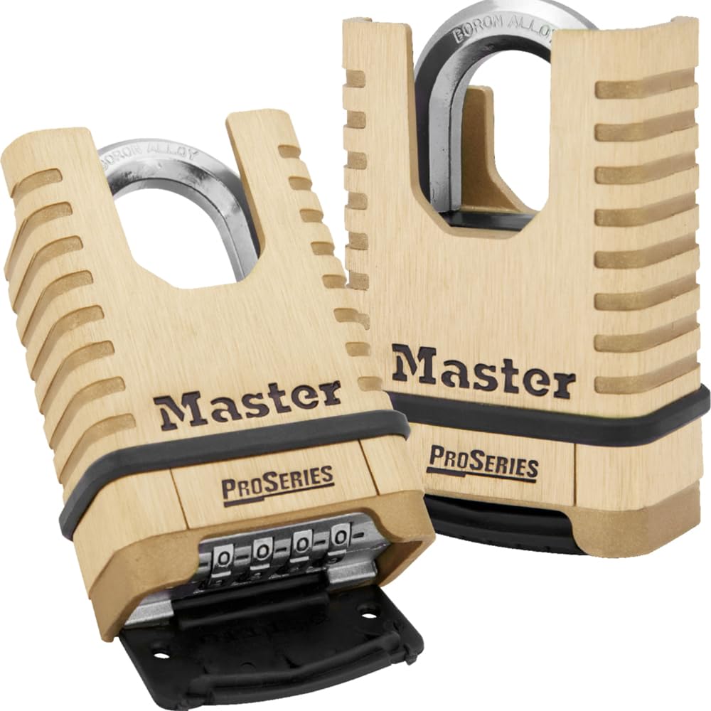 Master Lock 1177D 57mm Brass Body Shrouded Shackle Padlock