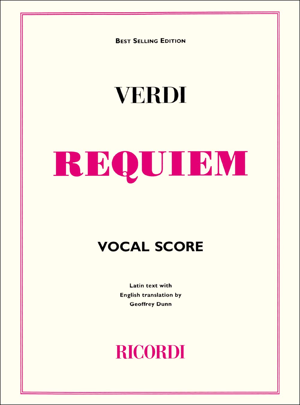 Giuseppe Verdi: Requiem Vocal Score for Mixed Choir Piano or Organ | SATB Soloists Classical Choral Sheet Music with Latin Text and English Translation | Complete Edition Romantic Period Score