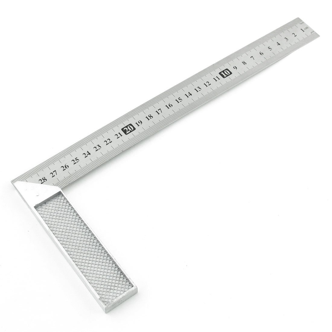 Sourcingmap (a13110700ux0020) Stainless Steel Right Measuring Angle Square Ruler, 30cm, Silver Tone